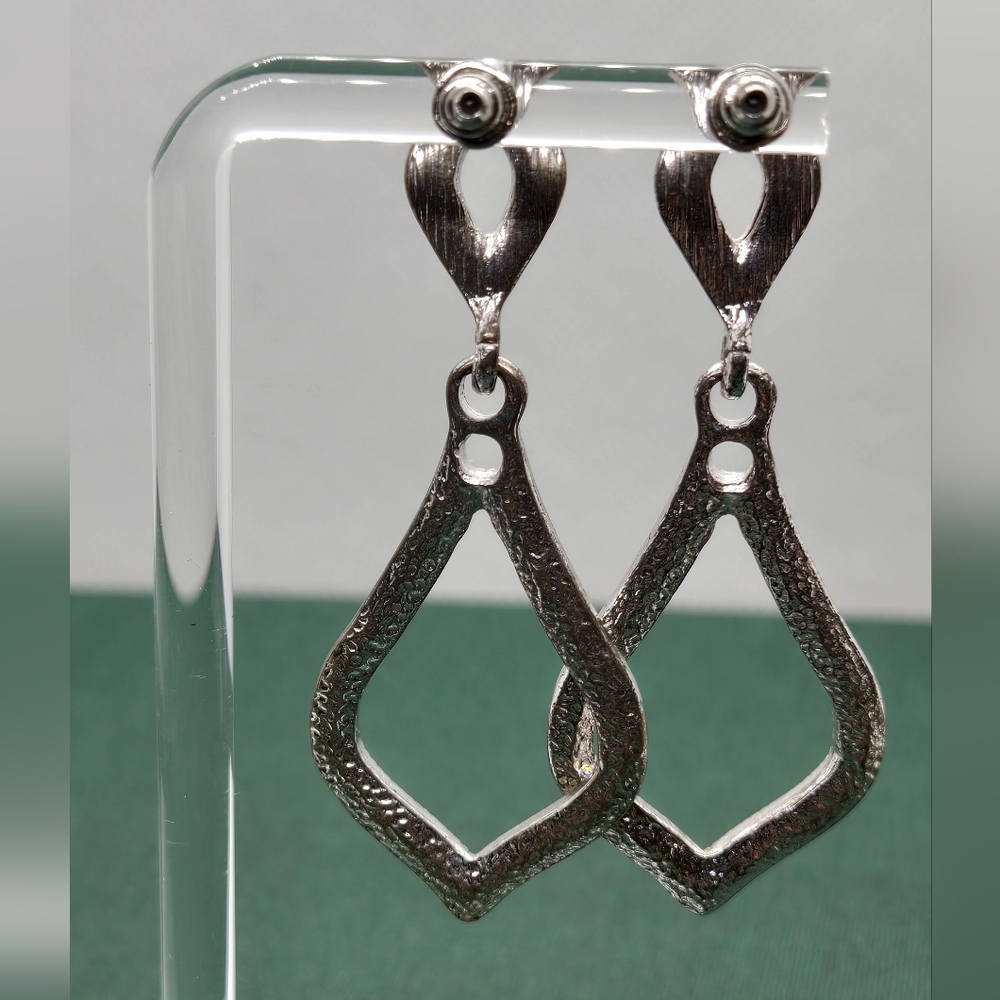 Silver Tone Multicolor AB Rhinestones Drop Earrings - Picture 11 of 16
